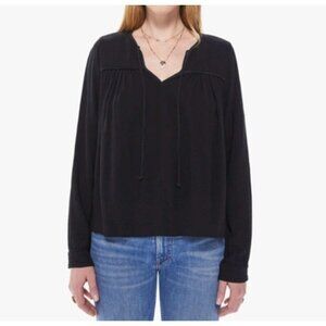 XIRENA Mae Top Long Sleeve Flowy Boho In Black Size S
